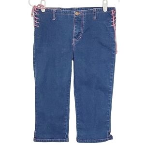 1393 * Mudd Yo! Lace Up Sides Denim Bermuda Shorts Size 7 Vintage Y2K